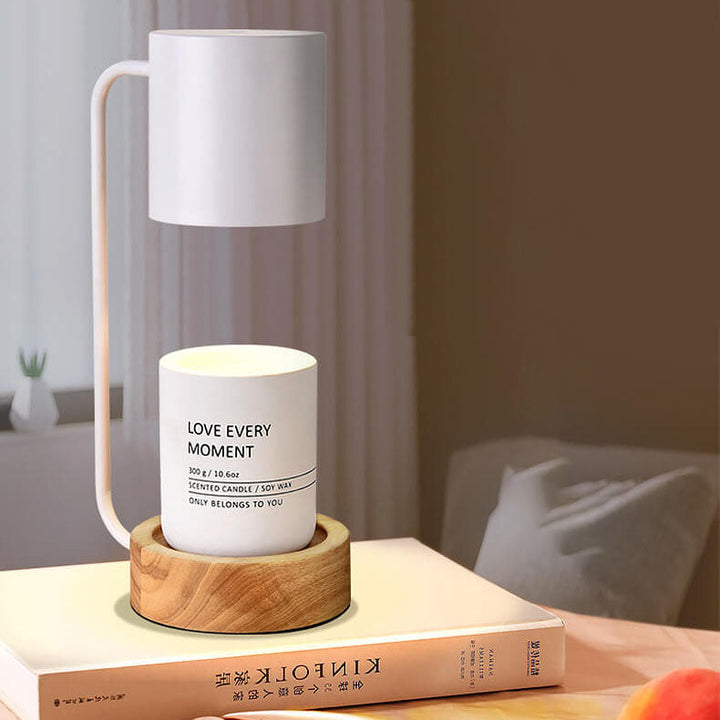 Japanese Minimalist Candle Warmer Lamp | Wooden Base Dimmable Wax Melter