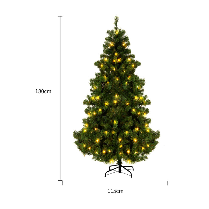 Hearthfell Artificial Christmas Tree, Flocked Pre-Lit or Berry Green
