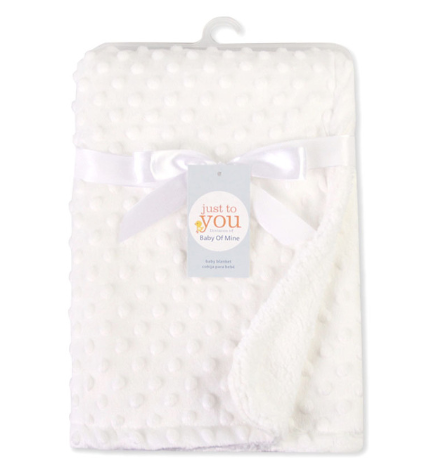 Hearthfell Double-Layer Minky Dot Baby Blanket, 40 x 30 in