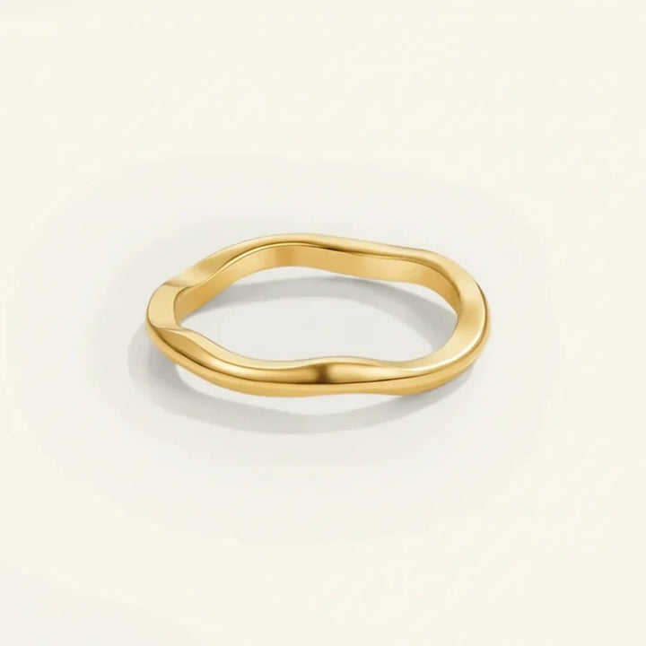 Gold Stacking Ring Minimalist Stainless Steel Band Everyday Wear