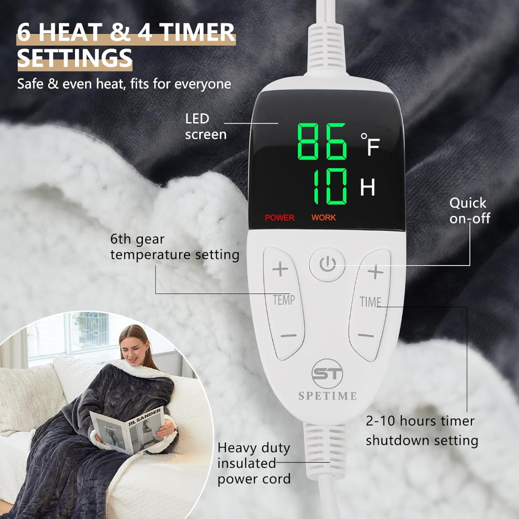 Winter Heated Blanket Wearable Electric Adult Throw