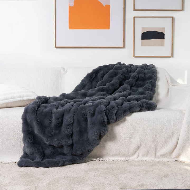 Throw Blanket Faux Fur Plush Soft Cozy Sofa Bed Cover