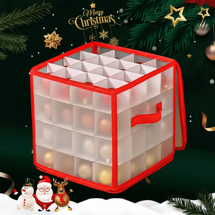 Ornament Storage Box Clear Plastic Christmas Decoration Organizer
