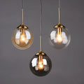 Modern Nordic Glass Globe Pendant Light | Amber, Smoke gray, Clear Glass