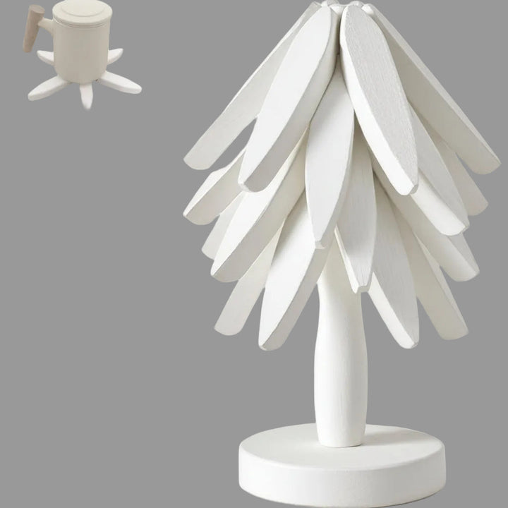 Kitchen Trivet Wooden Heat Resistant Folding Tree Design Set