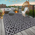 Reversible Outdoor Rug | Black & gray Modern Patio Mat